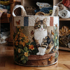 花びらの中の猫 ランドリーバスケット
