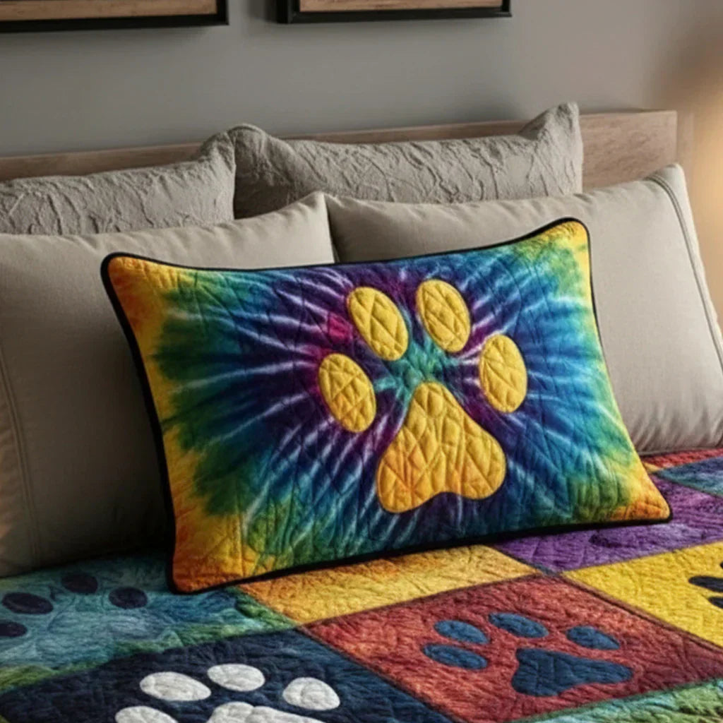 キルティングクッションカバー - 愛の足跡デザイン